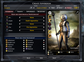 At the start of the game, there is the option to use a pre-made sovereign or to create one.